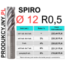 Frez fi 12 R0,5 SPIRO